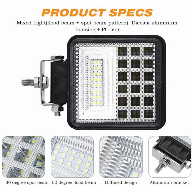 Square 48W LED -Arbeitslicht für Auto