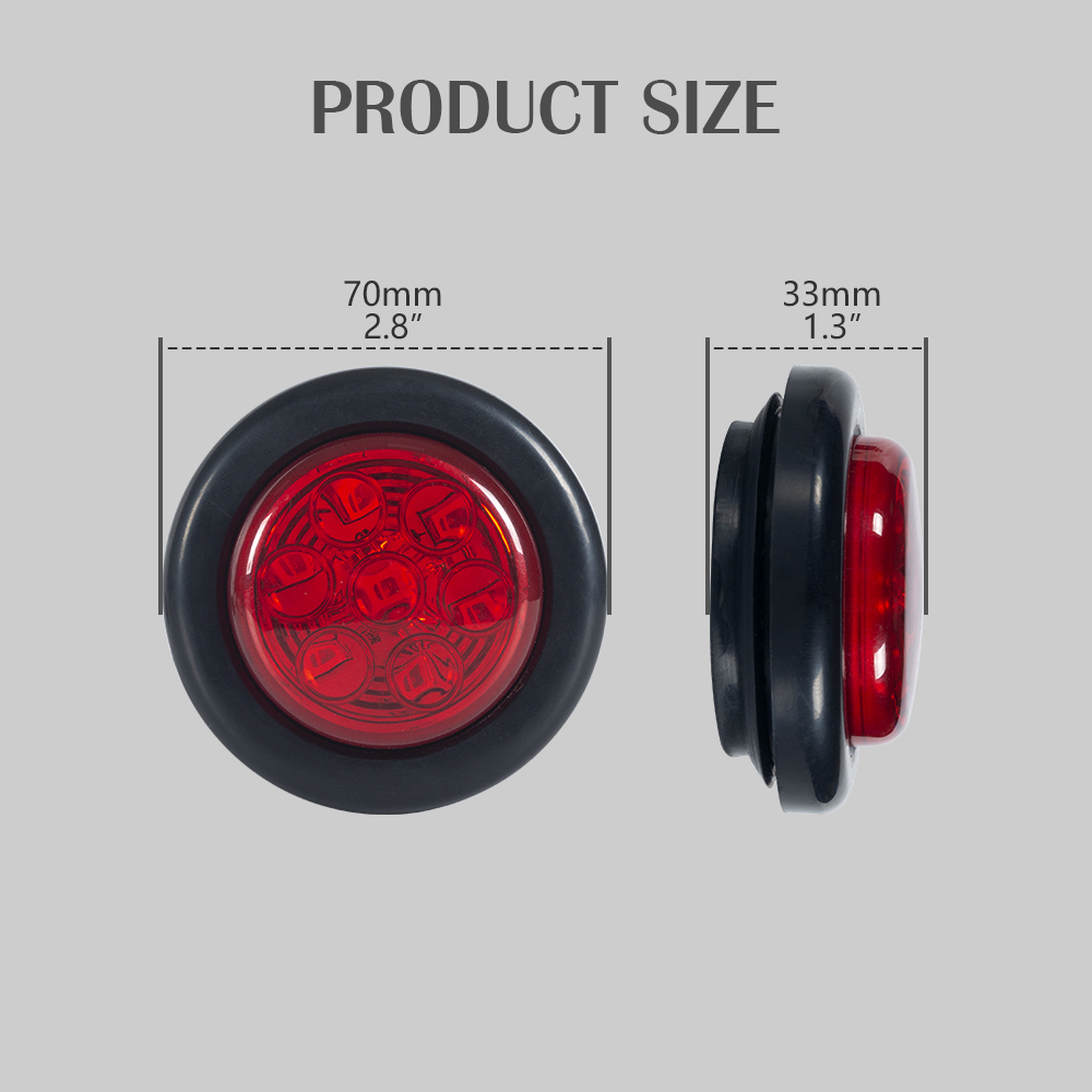 2.0 "runde LED -Seitenmarker -Licht für Anhänger
