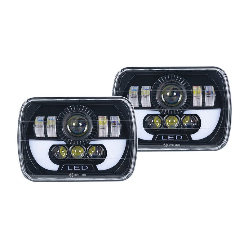 5 x 7 Zoll LED -LKW -Scheinwerfer Arbeitslampe mit Hi/Lo -Strahl und Tageslauflicht