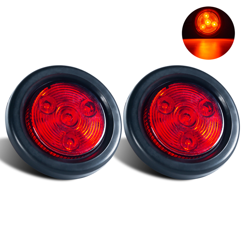 2" Runde rote/gelbe LED-Seitenmarkierungsleuchten