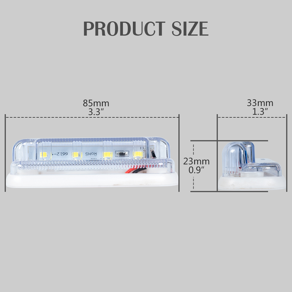 4-Zoll-LED-Markierungsleuchten mit weißer, klarer Linse