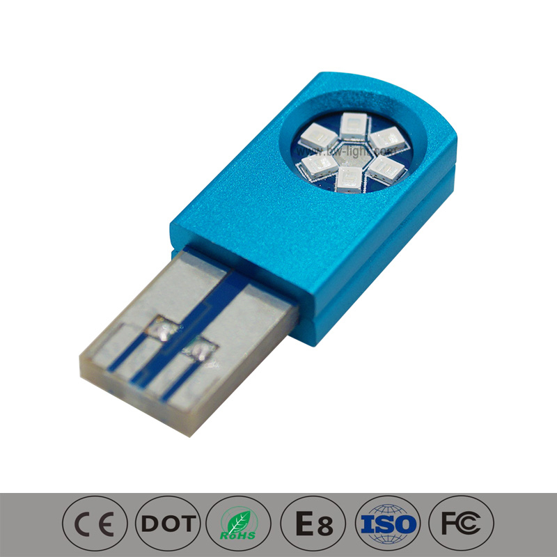 Blau USB LED Keilkennzeichen Glühbirne für Auto 